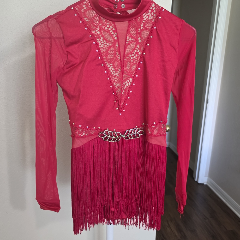 Weissman Vibrant Red Dance Top